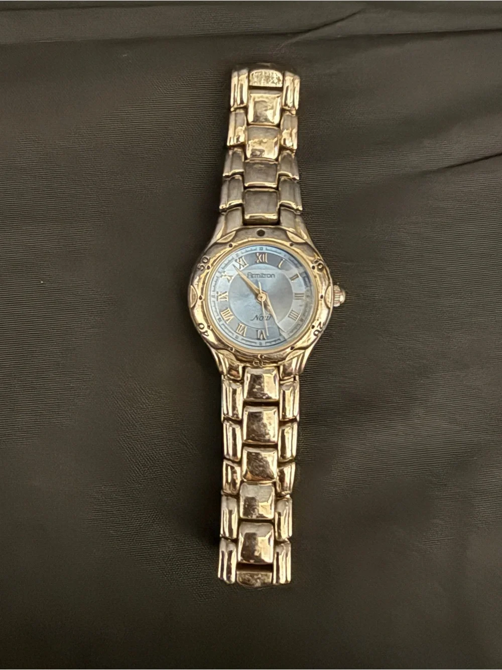 Armitron Women's Silver-Tone Bracelet Watch with Blue Dial